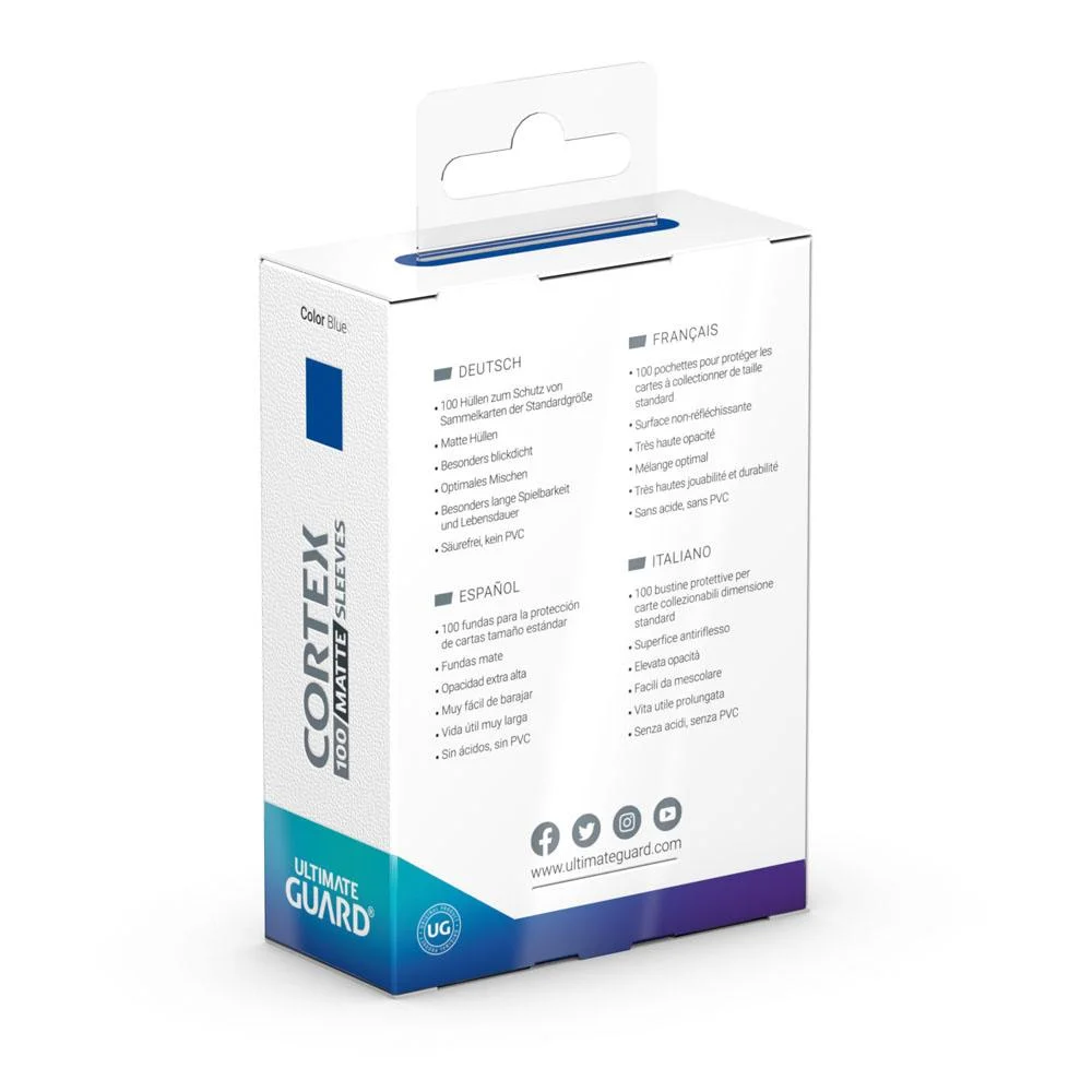 Ultimate Guard Cortex Sleeves Matte Standard Size 66 x 91 mm (100 Sleeves) - Blue